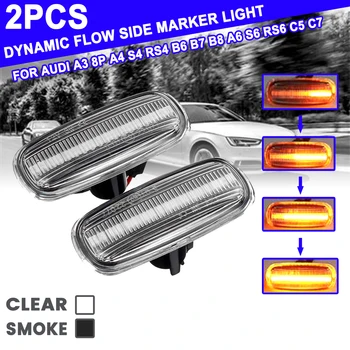

2x Day Light Sequential Blinker Lamps LED Dynamic Side Marker Turn Signal For Audi A3 8P A4 S4 RS4 B6 B7 B8 A6 S6 RS6 C5 C7