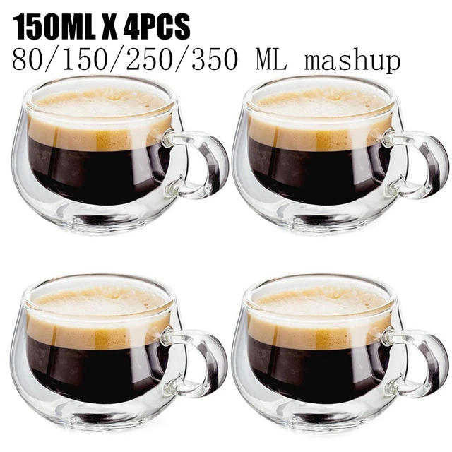 Glass Coffee Mug Double Wall Transparent  400ml Glass Double Wall Coffee  Mug - Glass - Aliexpress