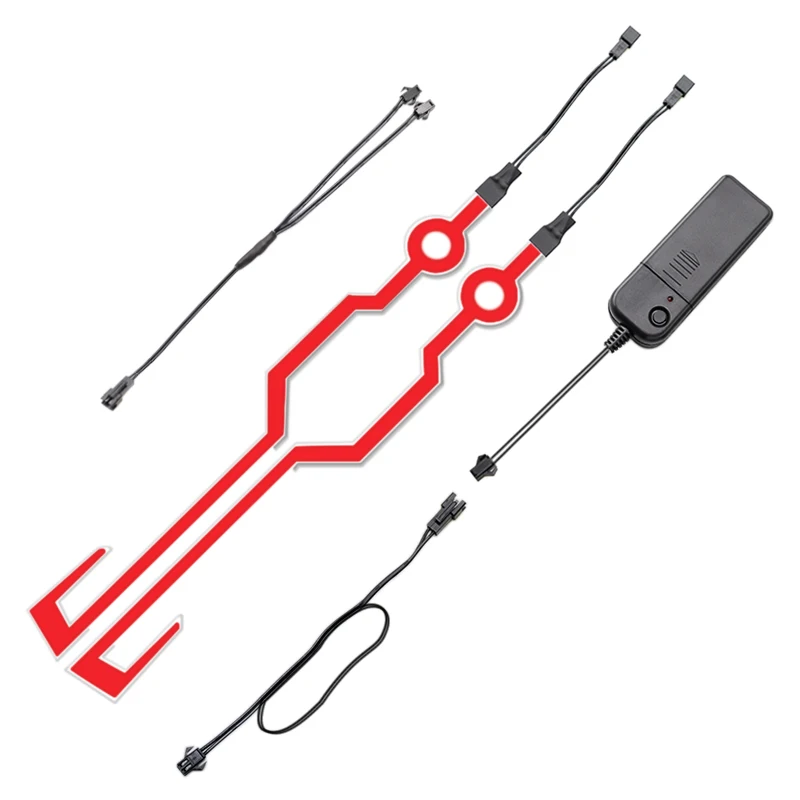 2 Pcs Motorcycle Helmet Night Riding Cold Lights Kit  Signal Flashing Stripe LED Luminous Sticker Universal Waterproof Durable