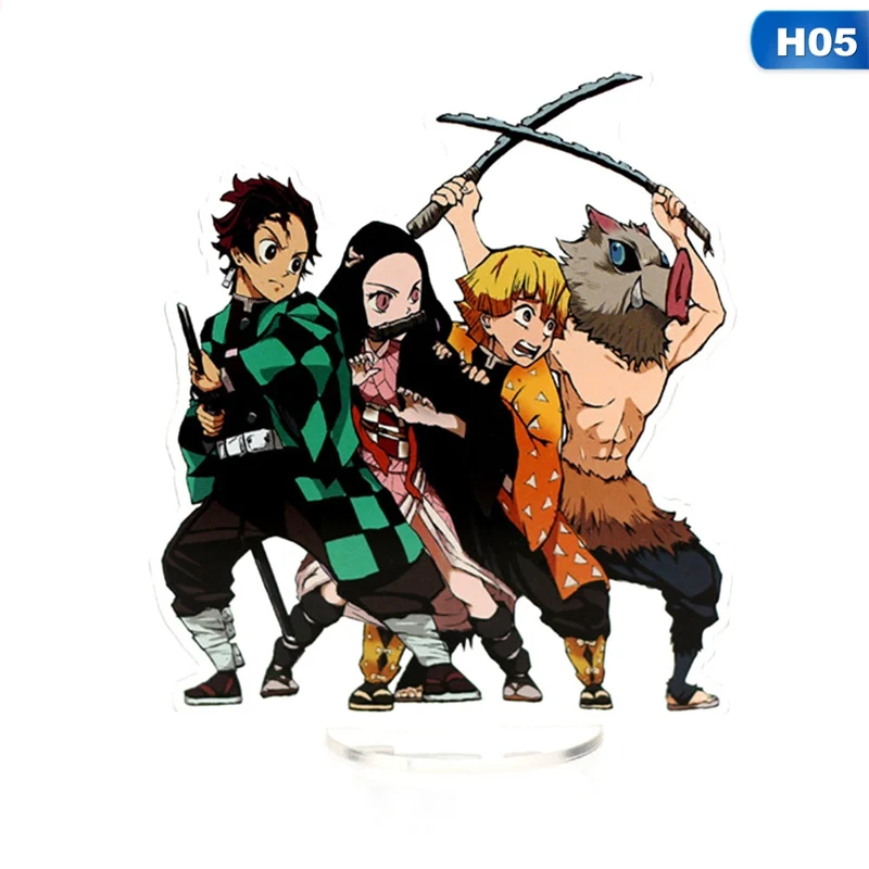 H05 Японское аниме Demon Slayer: Kimetsu No Yaiba Kamado Tanjirou Kamado Nezuko Косплей фигурка на акриловой подставке модель Настольный Декор Игрушка Подарки - Color: H05