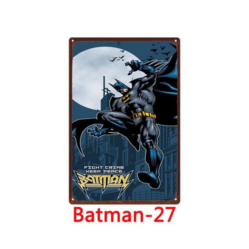 Комический Бэтмен Темный рыцарь металлический знак Ретро металлический оловянный плакат с подписью доска для паба металлический винтажный домашний Декор стены искусства бар украшения