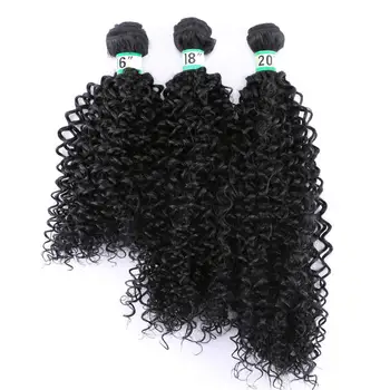

Afro Kinky Curly Hair Black color Heat resistant synthetic hair extension 70g/piece Fiber hair bundle for women