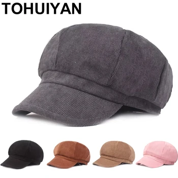 

2020 New Auutmn Hats for Women Solid Plain Octagonal Cap Ladies Casual Newsboy Hat Fashion Boinas Beret Hats Female Painter Caps