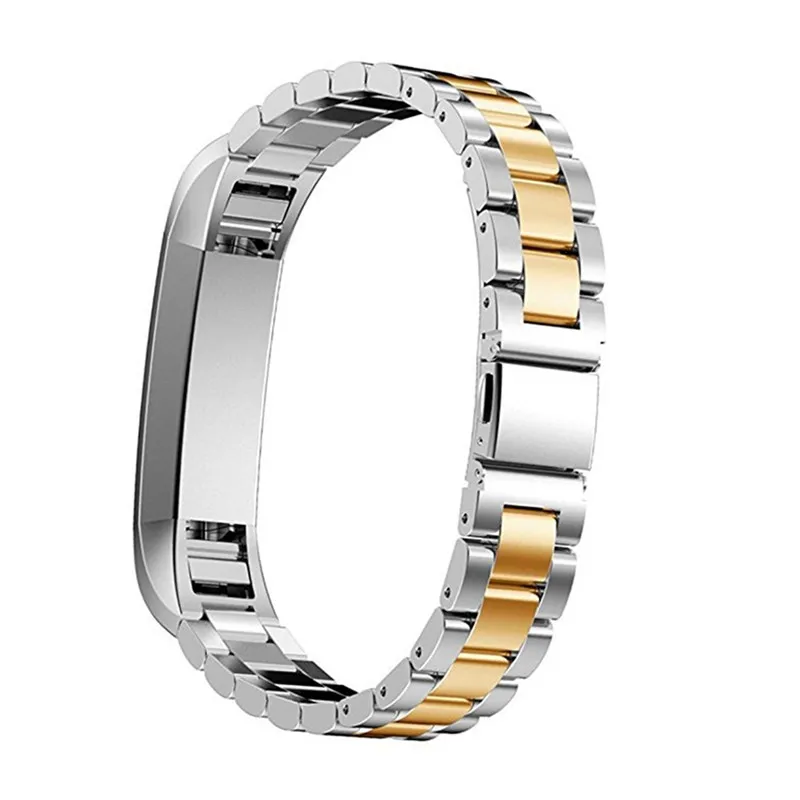 silver gold Ремешок из нержавеющей стали для fitbit alta HR replacment браслет высокометаллический умный ремешок для часов для fitbit alta черный серебристый - Цвет ремешка: silver gold