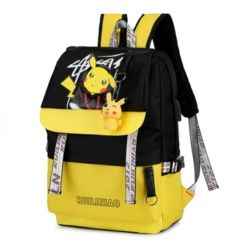 

Pikachu Backpack for Teenage Boys Girls Luminous School Bag USB Charging Anti Theft Waterproof Laptop Backpack
