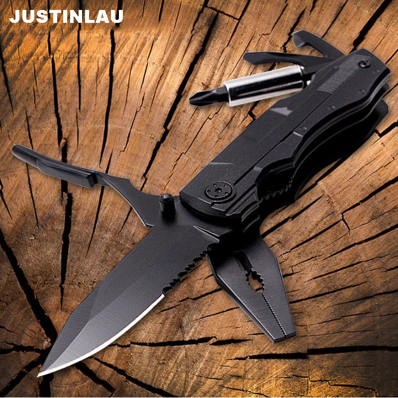

JUSTINLAU Pliers Multitool Folding Pocket Camping Outdoor Survival hunting Screwdriver Kit Bits Knife Bottle Opener Hand Tools