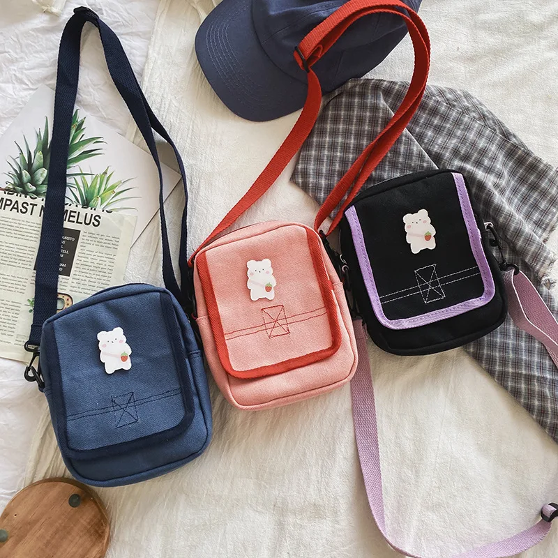 Сумки через плечо для женщин 2020 новые модные женские холщовые сумки мультяшная