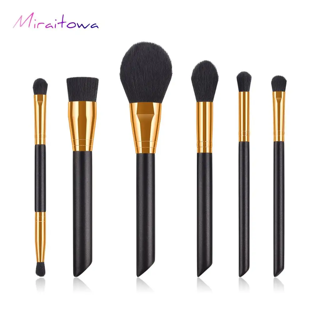 

6 Makeup Brush Set Black Gold Set Brush Pearl Handle Beauty Tool GUJHUI