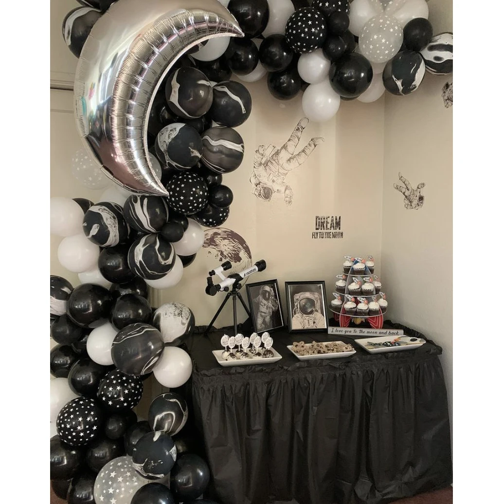 

105 шт., черно-белые латексные воздушные шары-гирлянды для дня рождения, вечевечерние, бейби Шауэр, свадебное украшение, воздушные шарики