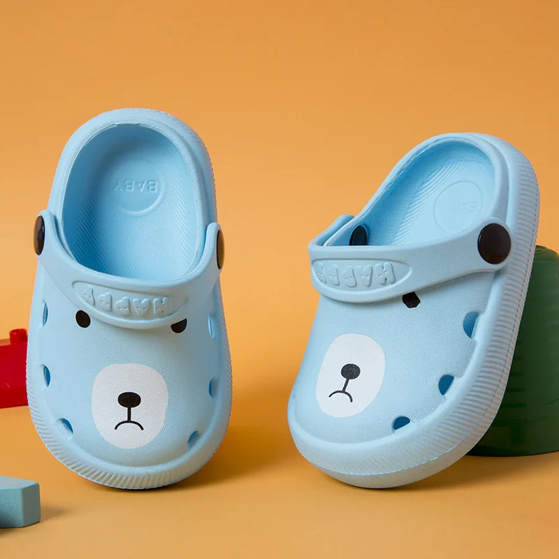 1-7y Kids Mules & Clogs Summer Boy Girl Sandals Flat With Infant Cartoons Beach Slippers Children Garden Shoes Hy19