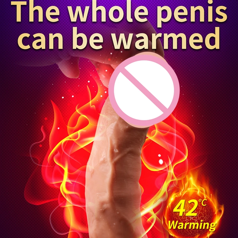 Телескопический нагревательный Вибратор большой фаллоимитатор для женщин G Spot