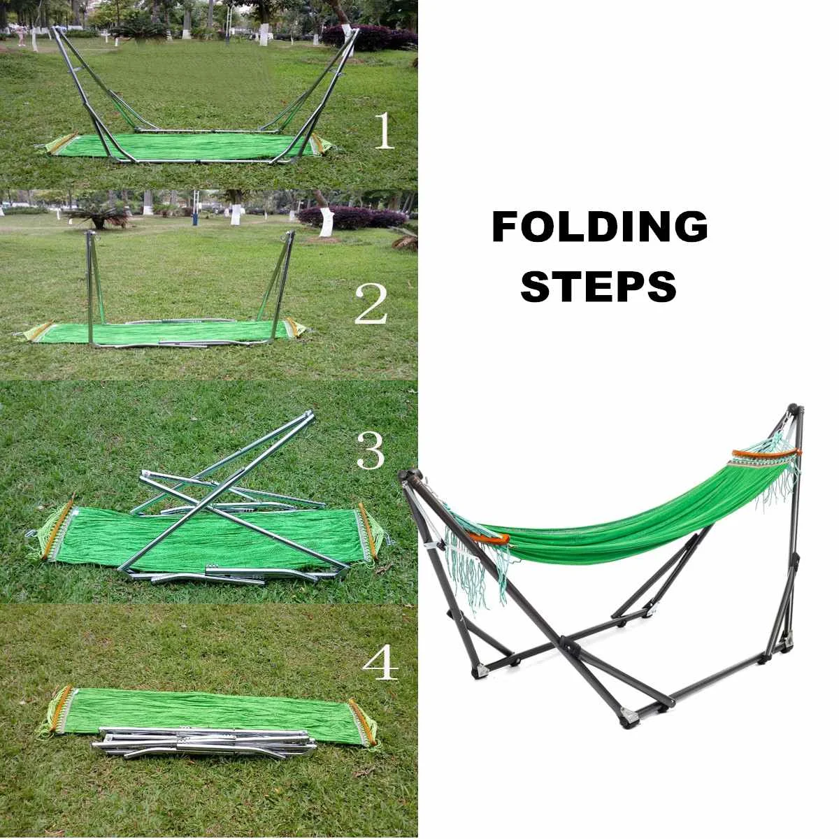 Folding Hammock Stand Bag Set 250KG Portable Steel Pipe Sleeping Swing Garden Outdoor Furniture Hunting Camping Accessories Kit Folding Hammock Stand Bag Set 250KG Portable Steel Pipe Sleeping Swing Garden Outdoor Furniture Hunting Camping Accessories Kit