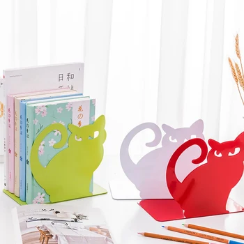

Decorative Metal Book Ends Bookshelf For Student Storage Shelf Book Stand Desktop Wrought Iron File Book Holder Office