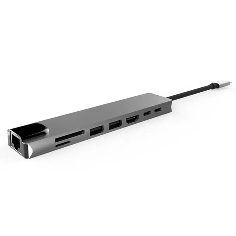 8 в 1 type C концентратор 4K HDMI USB 2,0 PD питания TF кард-ридер RJ45 адаптер