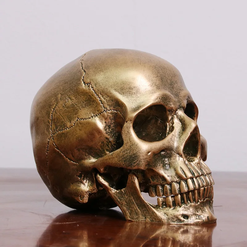 

Simulation Skull Head Resin Replica Prop Ornament for Halloween Decoration LXY9