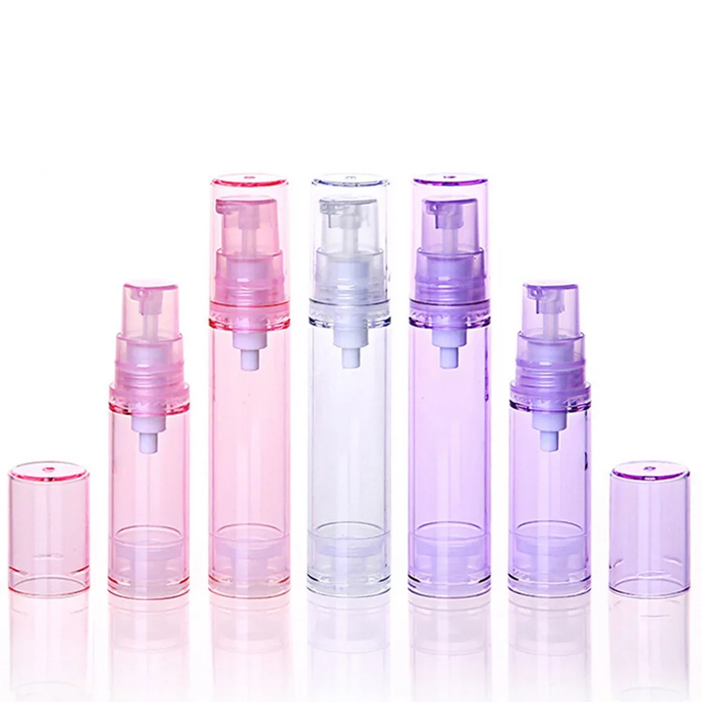 

5ml 10ml Empty Serum Bottles Vacuum Pump Bottles AS Plastic Lotion Sub-Bottling With PP Cream Airless Bottle Pink Purple