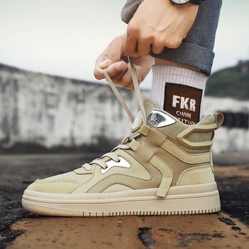 

New Casual Boots Men Mid-Top Work Boots Men Comfortable Ankle Boots Mens Anti-Slip Men Outdoor Boot Fashion Casual Sneakers Men