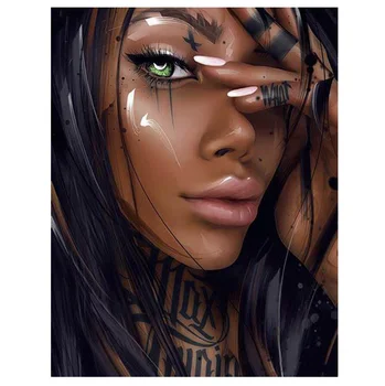 

5D Full Square Round Drill African Woman Diamond Painting Cross Stitch Black Beauty Needwork Mosaic Diamond Embroidery Art Decor