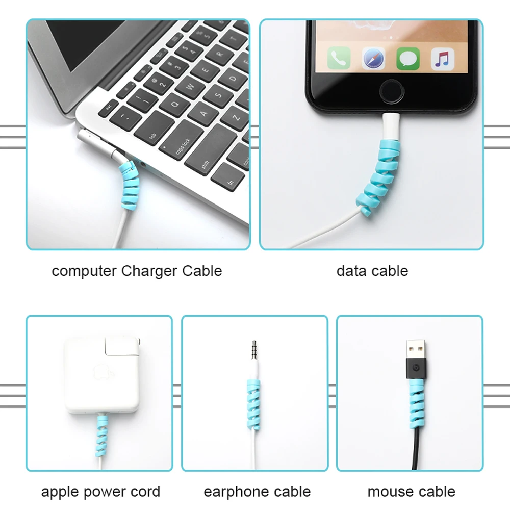 4 шт. гибкие силиконовые защитные чехлы для кабелей|Органайзеры кабеля| |