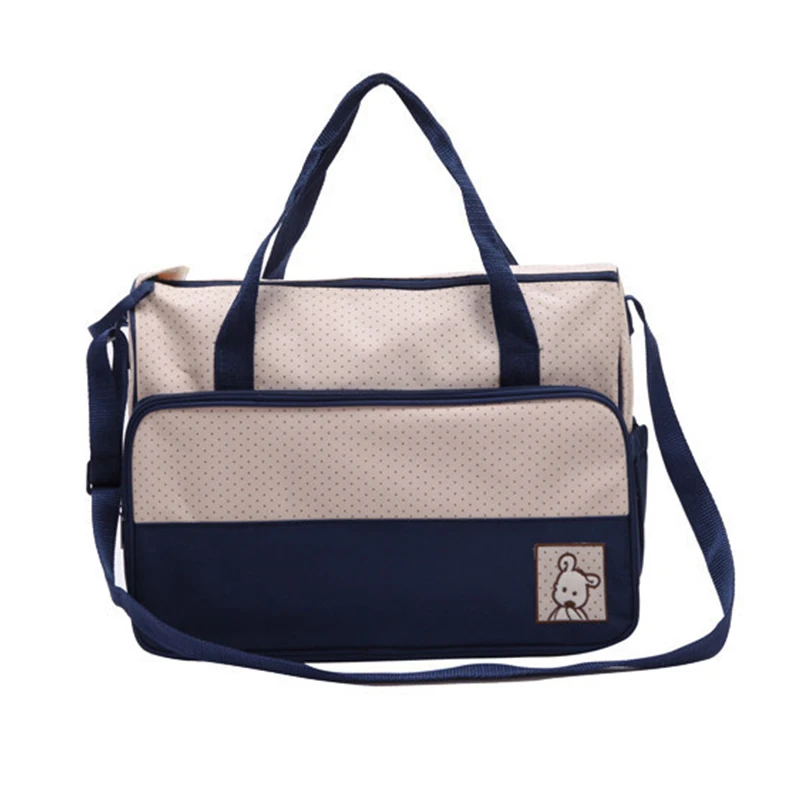 5pcs Baby Diaper Bag Suits For Mom Baby Bottle Holder Mother Mummy Stroller Maternity Multifunction Nappy Bags Sets