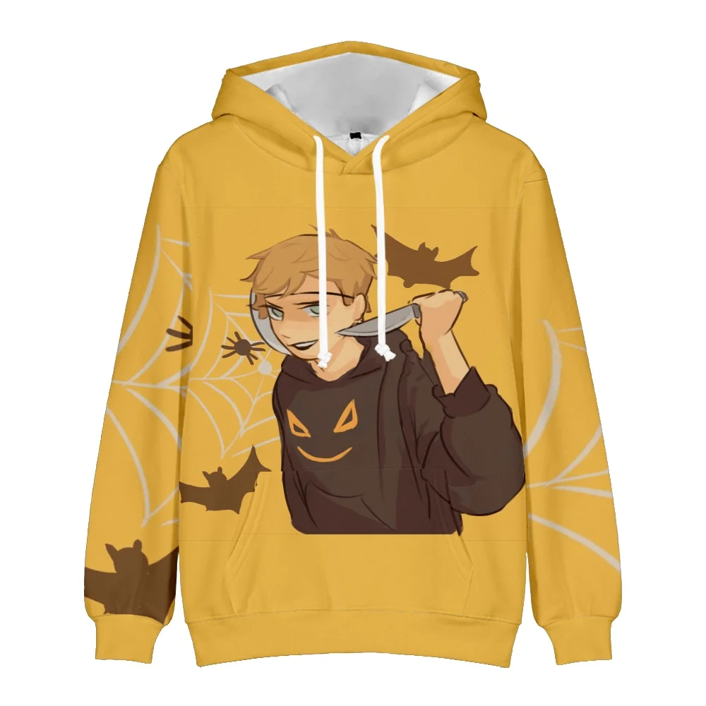 

Yellow Hooded 3D Halloween Hoodies Men Sweatshirt Women Unisex Casual Hoody Print Pullovers Autumn Winter Boys Girls Outwear