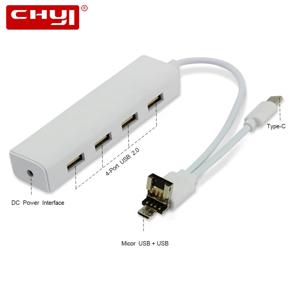 USB C концентратор 2 0 тип 4 порта разветвитель адаптер OTG флэш накопитель для Xiaomi Lenovo