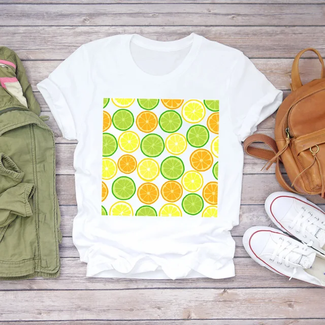 Women Fruit Lemon Fashion Aesthetic Punk Streetwear Lady Print T shirts Top  T Shirt Ladies Womenns Stylish Summer Tee T Shirt|T-Shirts| - AliExpress