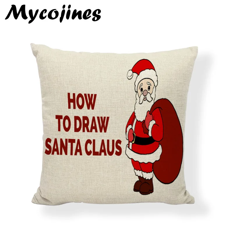 Рождественские наволочки, милый мультяшный стиль, наволочка с рисунком Санта-Клауса, детская комната, украшение для спальни