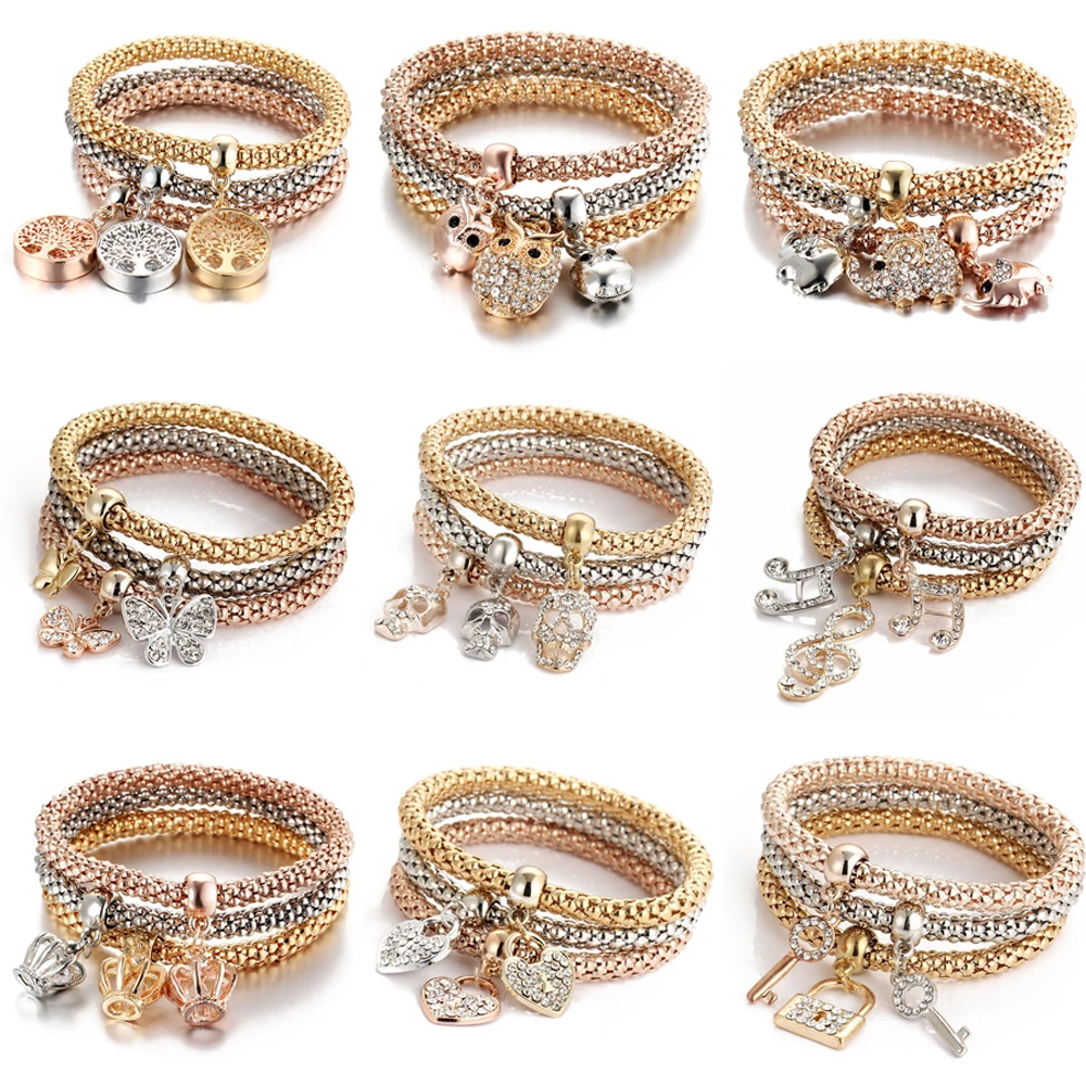276480-929054.jpg H2cc382e2b1214761b63e044a962fccf8H 3Colors/Lot Tree of Life Elastic Bracelet Set for Women Crystal Owl Key Lock Music Note Butterfly Heart Charm Bangle Jewelry Mallzona