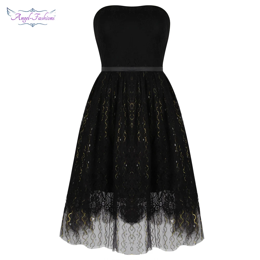 Angel fashions женское кружевное бальное платье без бретелек А силуэта из тюля