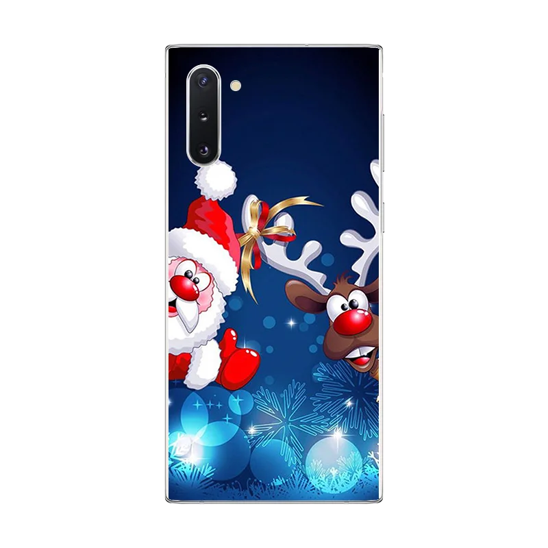 Новогодние подарки Рождество для samsung Galaxy Note 10 чехол мягкий TPU для samsung S9 S10 Plus Note 8 9 Чехлы Санта Клаус Лось снеговик