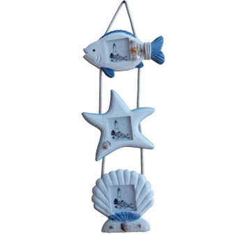 

1pc Mediterranean Handmade Wood Photo Frame Children's Photo Frame Wedding Home Wall Decorations Hanging Ornaments Room Decors