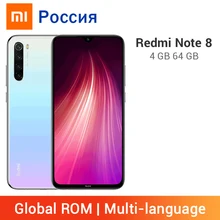 Xiaomi Redmi Note 8 с глобальной прошивкой, 4 ГБ, 64 ГБ, смартфон, 48мп, четырехъядерный процессор Snapdragon 665, Восьмиядерный мобильный телефон, аккумулятор 4000 мАч