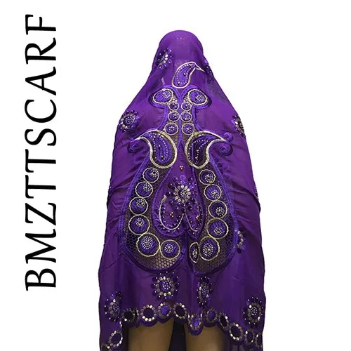 Хлопковый шарф Африканский мусульманский женский шарф с вышивкой на спине модный шарф для шали BM679 - Цвет: BM679 2