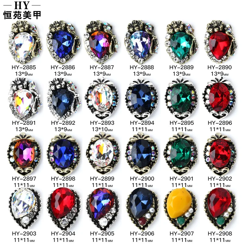 Nail Ornament Japanese-style Phone Case DIY Accessory Color Large Peach Heart Alloy Stick-on Crystals Manicures Decoration Whole