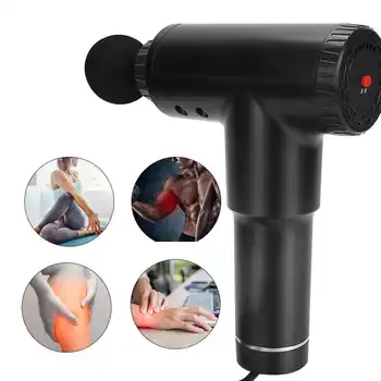 

Electric Muscle Massage Gun Deep Tissue Massager Therapy Gun Exercising Muscle Pain Relief Body Shaping Massager Black 220V