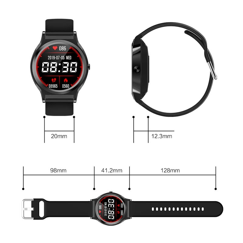  CF98 IPS Full Screen Smart Watch IP68 Waterproof Heart Rate Monitoring Blood Pressure Blood Oxygen 