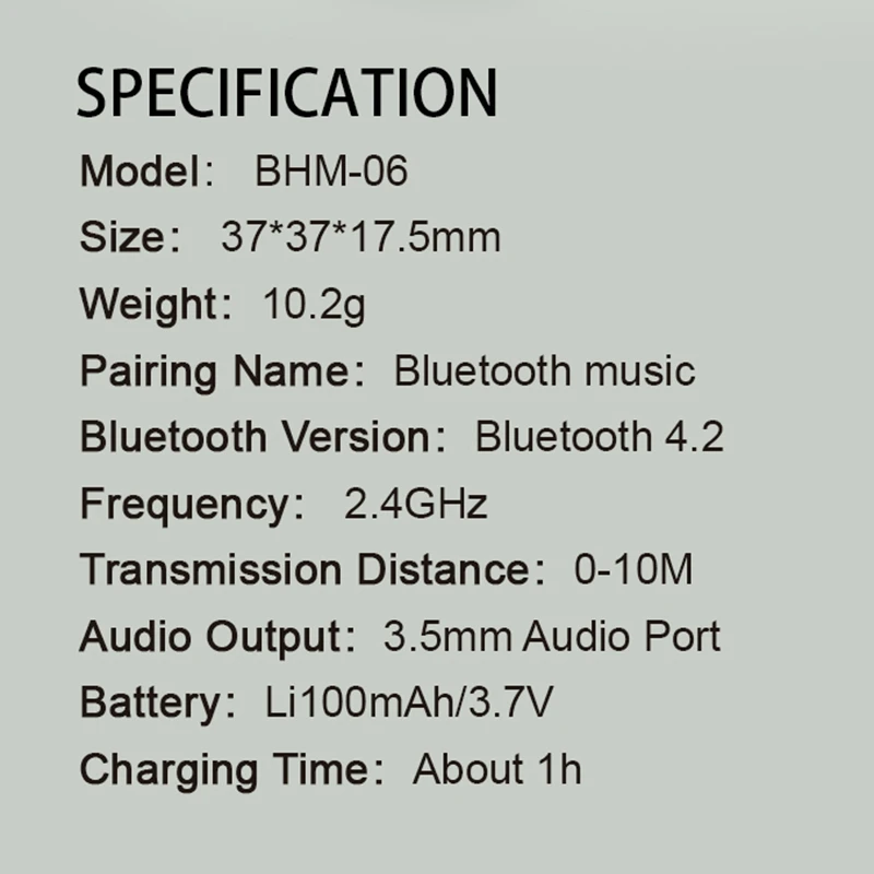 Беспроводной адаптер Lavalier Тип аудио приемник для Bluetooth 4,2 портативный беспроводной аудио приемник воротник клип динамик аксессуары
