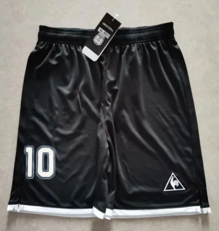 Pantalones cortos de fútbol clásicos de Argentina para adultos, shorts de fútbol retro, calidad tailandesa, verde MARADONA, 1986
