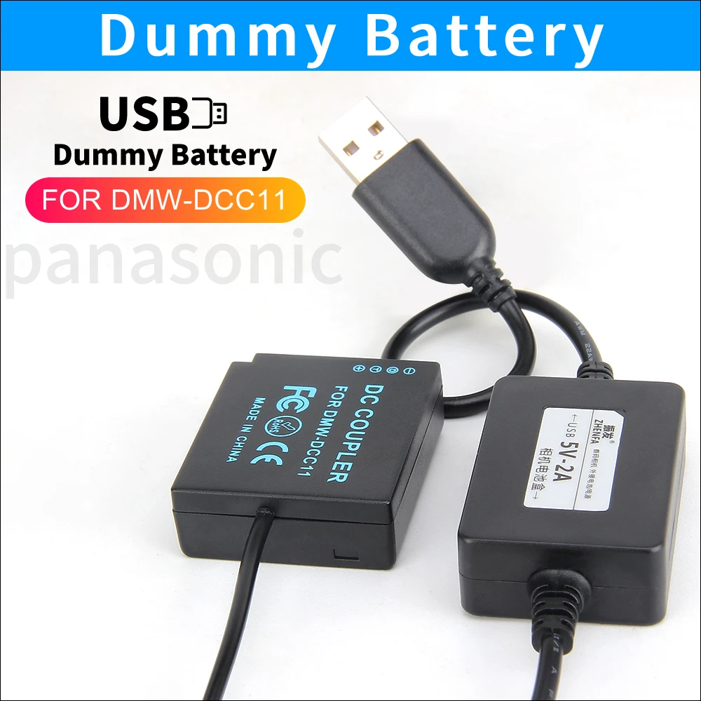 

DMW-BLG10 Dummy Battery DMW-DCC11 DC Coupler Power Adapter for Panasonic DMC-GF6 GF5 GF3 GX7 GX9 ZS100 LX100 GX80 GX85 camera