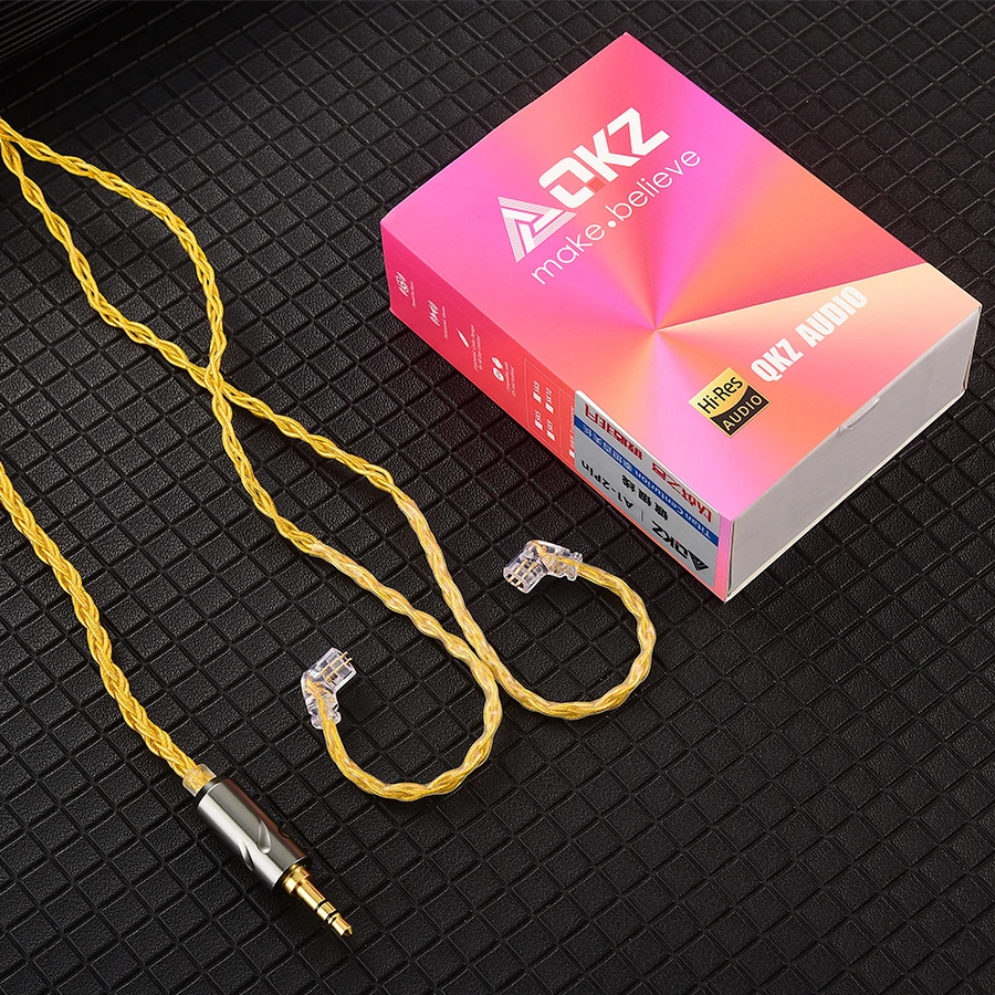 QKZ T1 Earphone Update Cable 3.5mm jack QDC 0.75mm Connector Wired Headphones For ZXN ZXT VK4 ZX2 ZAX2 KZ EDX ZSN Pro X TRN MT1 6