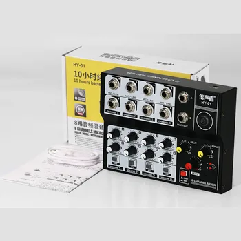 

Professional 8 Channels Karaoke Mixing Console DJ Audio Mixer built in reverb effect for family KTV Speech Meeting