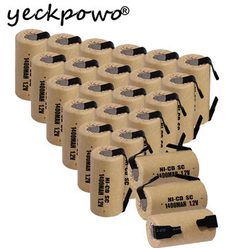 

24 pcs SC battery 1.2V SUBC batteries rechargeable high drain 1400mah with tabs color random