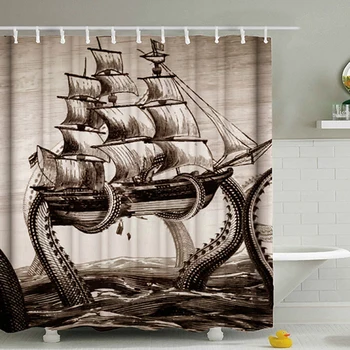 

Digital printing bathroom Shower Curtains durable waterproof fabric bath curtain set with 12 hooks Home Decoration curtain gift