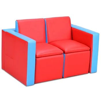

Multi-functional Kids Sofa Table Chair Set 2 IN 1 Design Storage Box Under The Seat Child Sized Sofa Kids Sofa HW58620