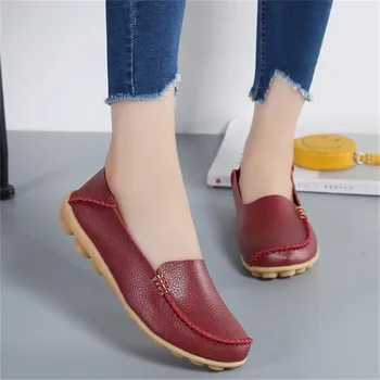 

Flats shoes women 2020 solid flat pu leather shoes woman round toe comfortable women flats slip-on women sneakers ladies shoes