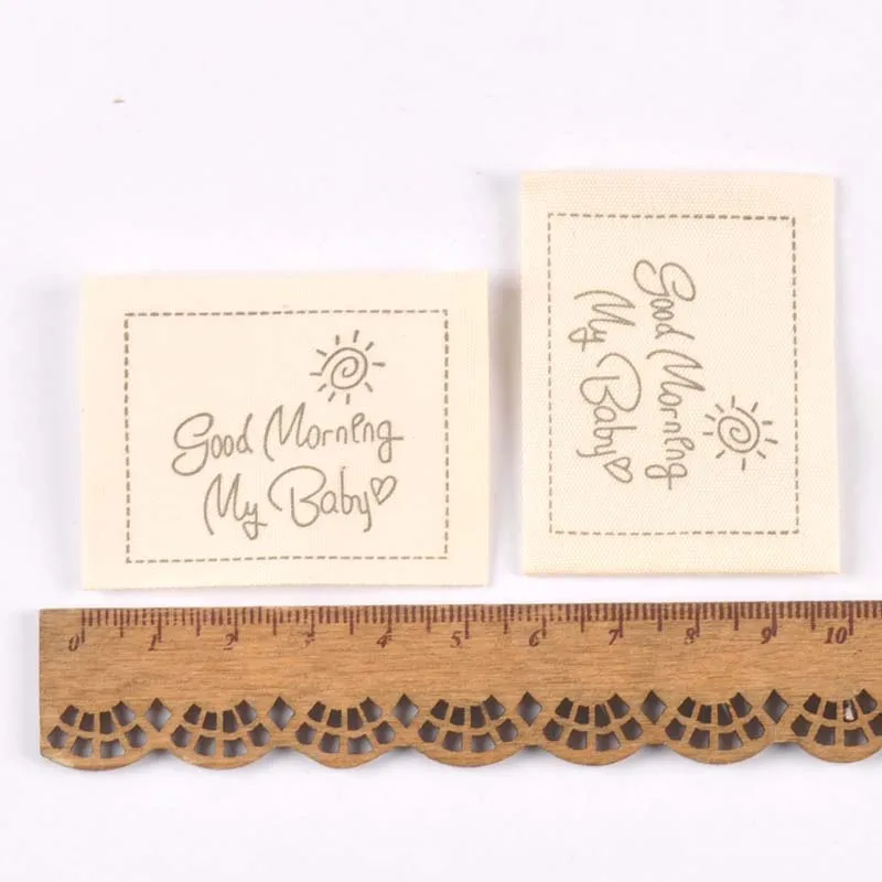 Clothing Labels Garment Tags Sewing Accessories 50pcs Mixed Handmade Printed Cotton Woven