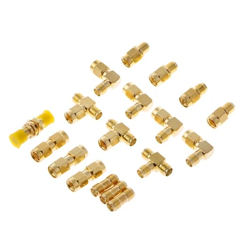 

18 Pcs/Set Connector Kits Male Female SMA Plug Antenna Converter Coaxial Adapter Drop Ship Support