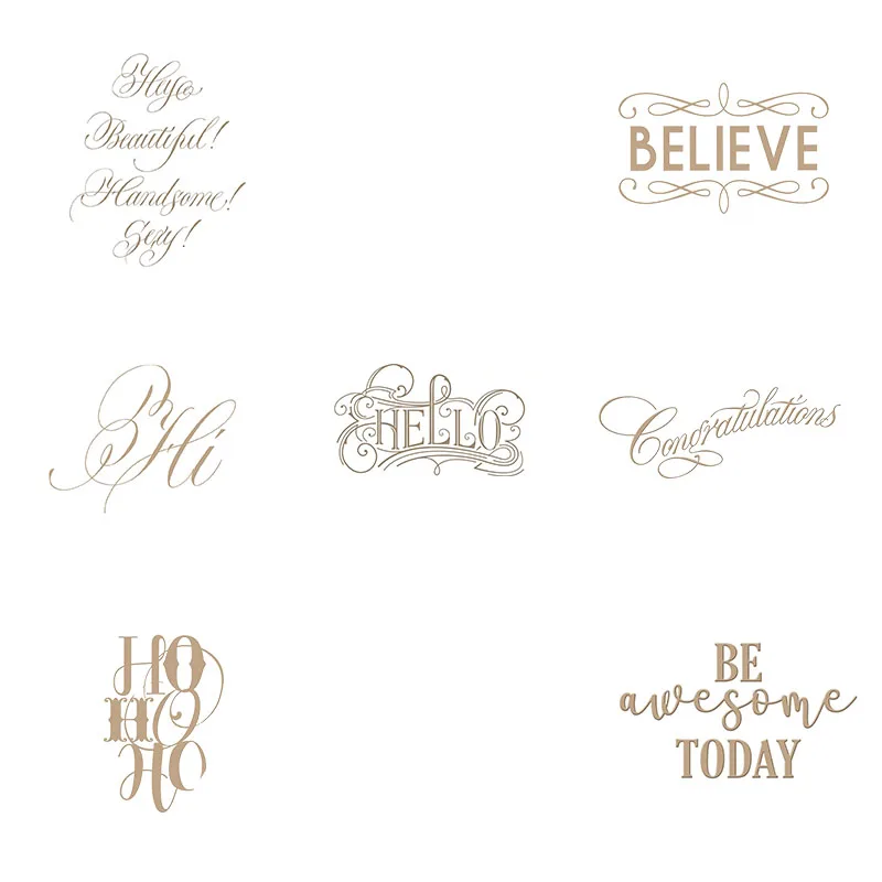 

Greeting Word Believe Beautiful Handsome Hot Foil Plate for DIY Scrapbooking Letterpress Embossing Paper Cards Crafts New 2019