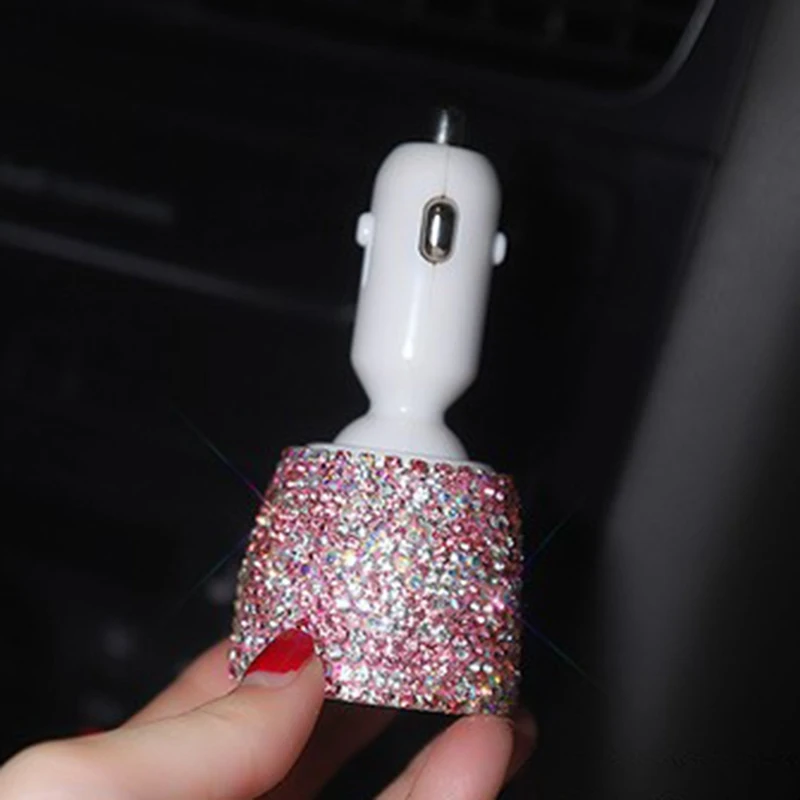 Стразы автомобильное USB быстрое зарядное устройство прикуриватель Алмазный кристалл gps Автомобильный держатель для телефона Вентиляционное крепление навигационный кронштейн